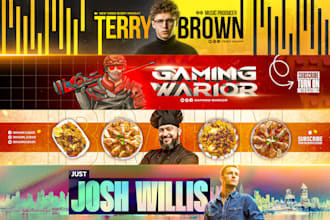 design amazing youtube banner, linkedin and facebook banner