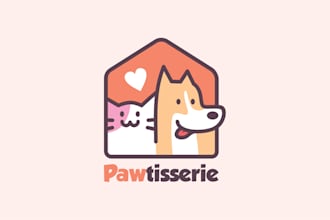 design cute minimalist hand drawn logo with copyrights