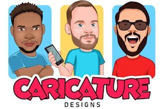 draw funny cartoon character, caricature, logo, portrait