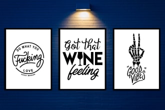 do typography wall poster and home decor designs