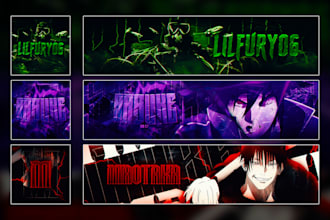 design a 3d bundle banner and profile picture for youtube,twitch