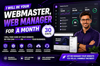 be your webmaster, web manager for a month