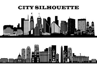 do city silhouette landscape silhouette skyline illustration