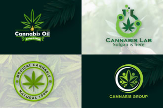 do organic ,  cannabis , weed hemp , herbal ,   marijuana , cbd  logo design