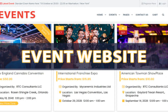 create wordpress event management and ticket booking website