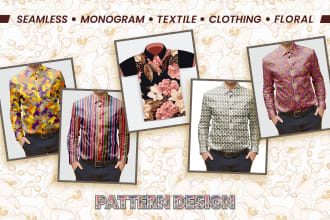 do seamless monogram textile and clothing pattern design