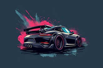 draw vector cartoon car ilustration for your t shirt