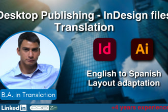 translate and edit indesign files from english into spanish