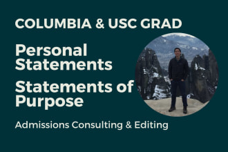 edit your law, MBA, phd, grad school personal statement or statement of purpose