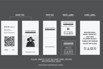 design hang tag or neck label or care label design