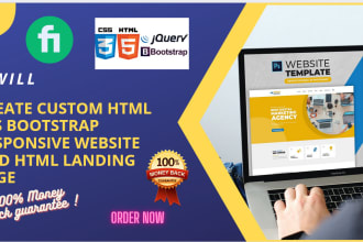 create custom responsive website using html css js