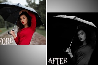 create a black and white photo effect