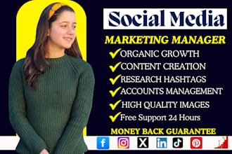 be your social media marketing manager and designer