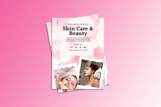 design flyer for beauty salon parlor spa skincare hairdresser pedicures facials