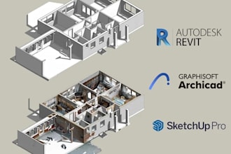 make revit 3d model with mep and simulation from the provided drawings