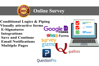 design googleforms, zoho forms, survey gizmo, qualtrics form