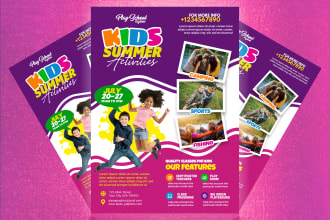 do summer camp, school, education, daycare or sports camp flyer