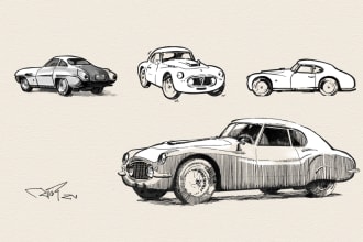 create line drawing and sketches with pen and ink