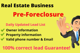 provide real estate pre foreclosure and foreclosure leads