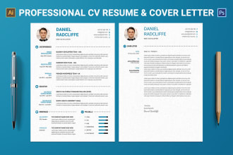 design professional CV or resume and cover letter