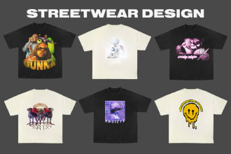design streetwear style bootleg, anime, urban, edgy, trendy