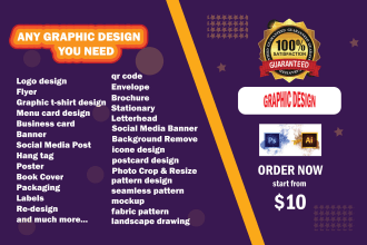 do any graphic design work, logo, banner, flyer, brochure, postcard or anything