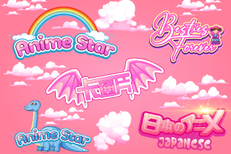 create japanese or english style logo for vtuber and anime