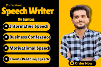 write persuasive, informative, motivational speech for you