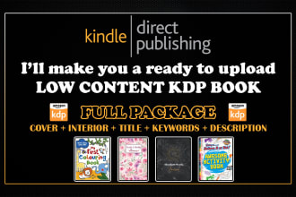 create a activity coloring book for amazon KDP ready to publish low content book