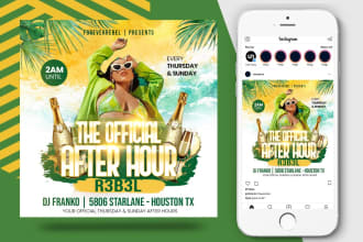 design summer party, club, concert, dj and event flyer
