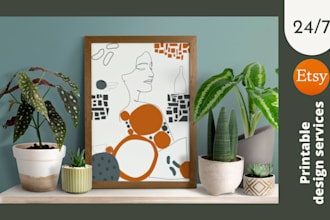 do printable trending abstract wall art and printable designs  for etsy