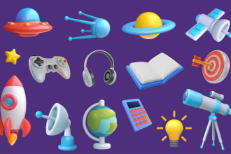 create realistic bright cartoon 3d vector icon, symbol, sign