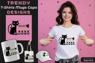 design trendy t shirts mugs and caps