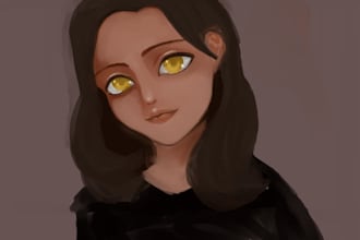 draw your beautiful semirealistic portrait with my style