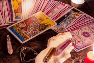 answer questions, predict outcomes, give forecast using tarot