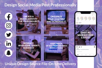 design social media and carousel posts for instagram, facebook and youtube