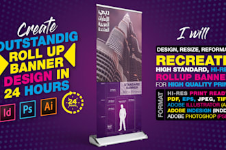 create outstanding roll up banner design in 24 hours