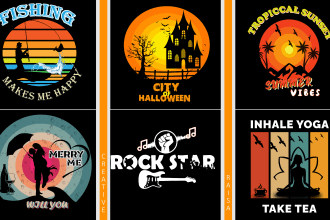 create vintage custom t shirt design in a trendy style