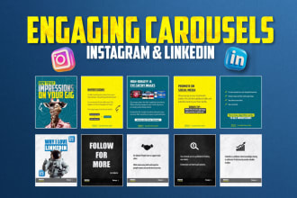 make creative instagram carousel post designs or linkedin carousels