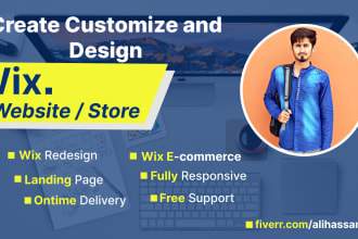 customize wix website design, redesign wix and wix store