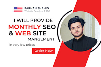 do monthly on, off page SEO service and website management