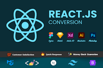 convert figma, sketch, ai, psd to react frondend responsive