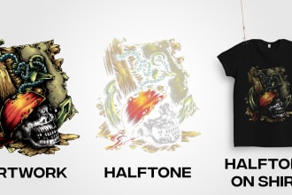 halftone all your artworks or designs for dtf printing