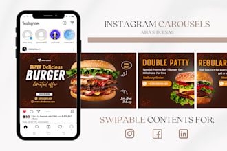 design your instagram, linkedin, facebook carousel posts