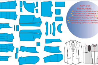 garments pattern, grade , format change,size spec,techpack