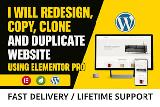 duplicate clone and redesign wordpress websites using elementor pro