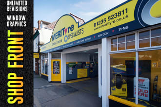 design awosome shop front , store front , window graphics