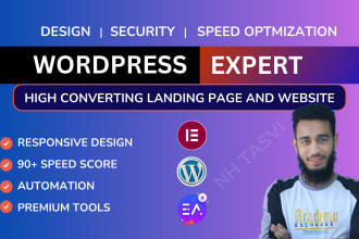 design wordpress website and landing page using elementor