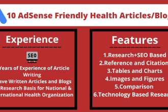 write 10 adsense approved health articles