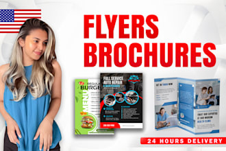 design flyer , brochure, postcard, and door hanger fast